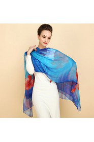 Women Spring Cloak Beach Towel Scarves Printed Sun Shade Long Scarf