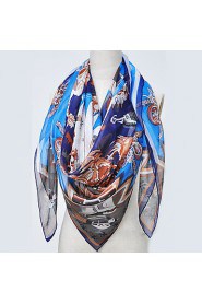 Autumn And Winter Female Scarf Shawl Holiday Navy Blue Silk Twill Large Square