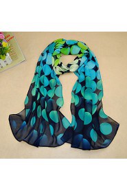 Women's Chiffon Colorful Round Dots Print Scarf