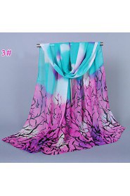 Women's Chiffon Colorful Print Scarf