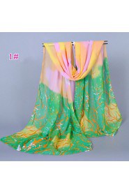 Women's Chiffon Colorful Print Scarf