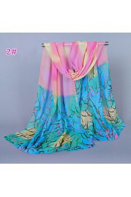 Women's Chiffon Colorful Print Scarf