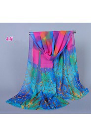 Women's Chiffon Colorful Print Scarf