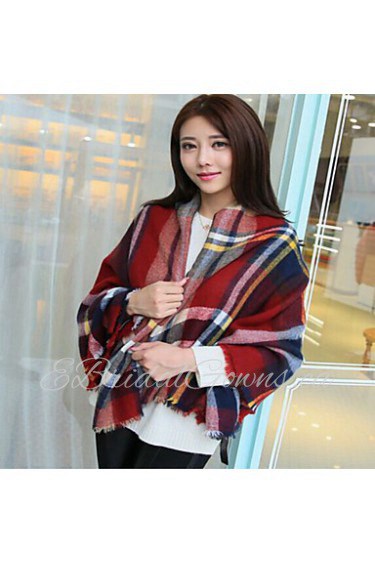 Plaid Knitted Thickening Big Scarf Autumn And Winter Warm Cashmere Scarves Shawls