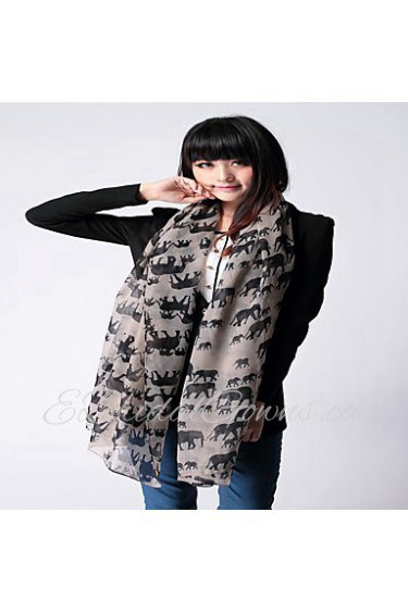 Indian Wind Elephant Animal Print Cotton Scarves