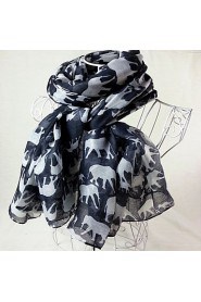 Indian Wind Elephant Animal Print Cotton Scarves