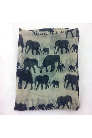 Indian Wind Elephant Animal Print Cotton Scarves