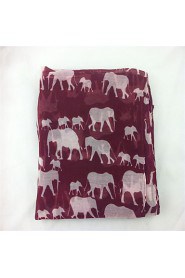 Indian Wind Elephant Animal Print Cotton Scarves