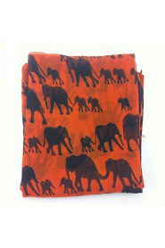 Indian Wind Elephant Animal Print Cotton Scarves