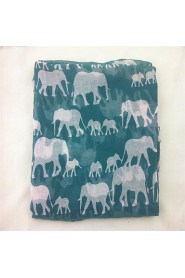 Indian Wind Elephant Animal Print Cotton Scarves