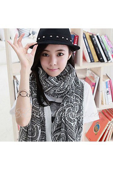 Oracle Circle Plaid Retro Voile Printed Scarf Shawl