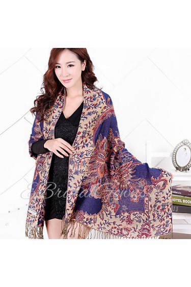 National Wind Jacquard Fringed Shawl Travel Cotton Long Warm Scarves