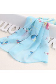 Bully Hand Painted Butterflies Shawl Sunscreen Chiffon Scarf