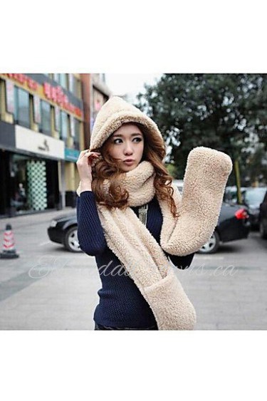 Women's Double Warm Plush Three in One Collar