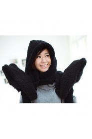 Women's Double Warm Plush Three in One Collar