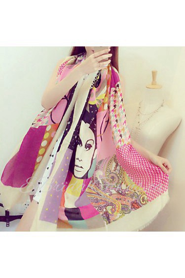 Fashion Beautiful Pattern Printing Color Colorful Cotton Twill Scarf Shawl