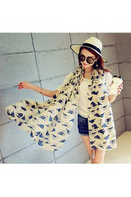 Cotton Owl Printing Scarves Large Oversized Fashion Shawls