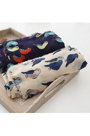 Cotton Owl Printing Scarves Large Oversized Fashion Shawls