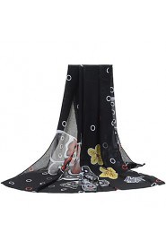 Butterfly Printed cCotton Twill Scarves Oversized Scarf