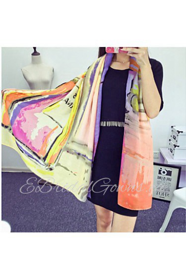 Fashion Perfume Bottle Pattern Printing Color Colorful Cotton Twill Scarf Shawl