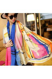 Fashion Perfume Bottle Pattern Printing Color Colorful Cotton Twill Scarf Shawl