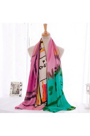 Fashion Perfume Bottle Pattern Printing Color Colorful Cotton Twill Scarf Shawl