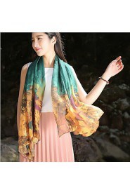 Printed Silk Chiffon Scarf Female Sun Oversized Beach Towel Scarves Shawl