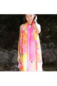 Printed Silk Chiffon Scarf Female Sun Oversized Beach Towel Scarves Shawl