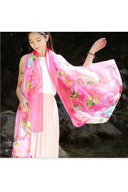 Printed Silk Chiffon Scarf Female Sun Oversized Beach Towel Scarves Shawl