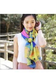 Printed Silk Chiffon Scarf Female Sun Oversized Beach Towel Scarves Shawl