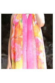 Printed Silk Chiffon Scarf Female Sun Oversized Beach Towel Scarves Shawl