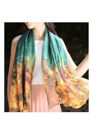 Printed Silk Chiffon Scarf Female Sun Oversized Beach Towel Scarves Shawl