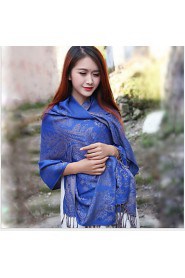 Autumn And Winter National Wind Cotton Jacquard Resort Scarves Female Long Section Of Dual-use Sunscreen Shawl