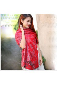 Autumn And Winter National Wind Cotton Jacquard Resort Scarves Female Long Section Of Dual-use Sunscreen Shawl