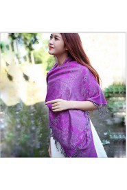 Autumn And Winter National Wind Cotton Jacquard Resort Scarves Female Long Section Of Dual-use Sunscreen Shawl