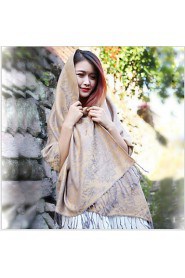 Autumn And Winter National Wind Cotton Jacquard Resort Scarves Female Long Section Of Dual-use Sunscreen Shawl