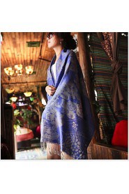 Autumn And Winter National Wind Cotton Jacquard Resort Scarves Female Long Section Of Dual-use Sunscreen Shawl