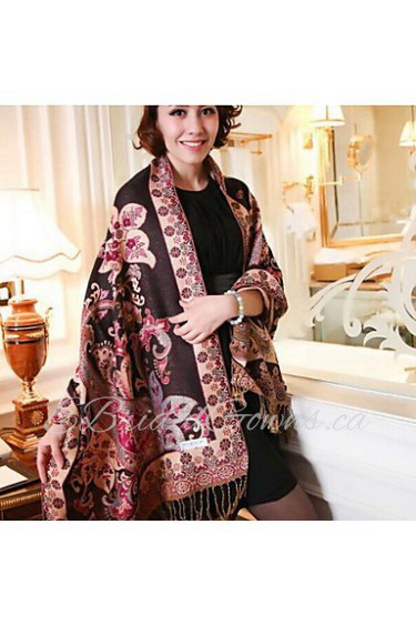 Cotton National Wind Shawls Scarf Female Autumn And Winter Long Section Of Large Embroidery Tassels Shawl