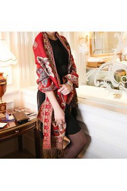 Cotton National Wind Shawls Scarf Female Autumn And Winter Long Section Of Large Embroidery Tassels Shawl