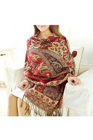 Cotton National Wind Shawls Scarf Female Autumn And Winter Long Section Of Large Embroidery Tassels Shawl