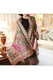 Cotton National Wind Shawls Scarf Female Autumn And Winter Long Section Of Large Embroidery Tassels Shawl