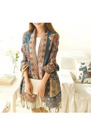 Cotton National Wind Shawls Scarf Female Autumn And Winter Long Section Of Large Embroidery Tassels Shawl