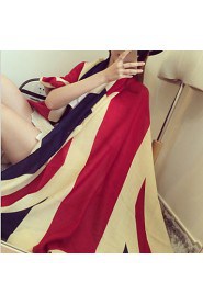 American Stars And Stripes Flag Cotton Muffler Long Oversized Scarf Shawl