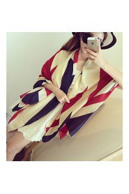 American Stars And Stripes Flag Cotton Muffler Long Oversized Scarf Shawl