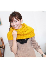 Autumn And Winter Women Knitted Wool Lovers Pure Color Hedging Scarf