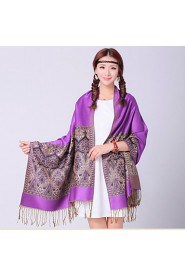 Ms National Wind Long Fringed Shawls Spend Jacquard Warm Colored Scarves