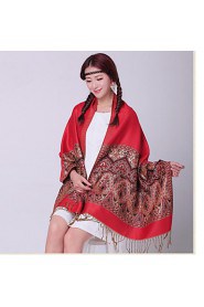 Ms National Wind Long Fringed Shawls Spend Jacquard Warm Colored Scarves