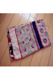 Bohemian Fringed Pink Daisy Print Female Scarf Shawl