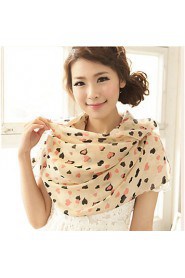 Korean Version Of The Spring And Autumn Scarf Peach Heart Love Chiffon Scarves