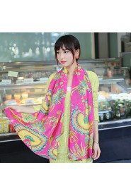 Rose Female Feather Pattern Chiffon Scarf Shawl Print Scarves